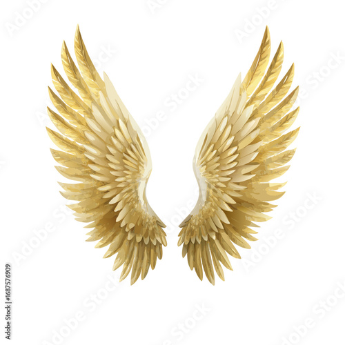 golden wings isolated on white