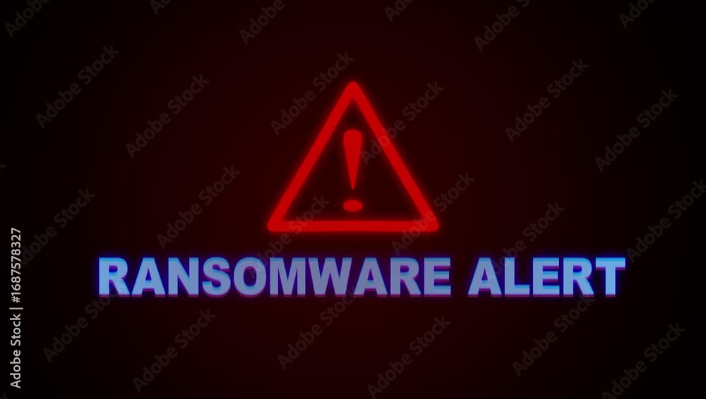 ransomware alert blinking on screen a loop concept footage 4k ...