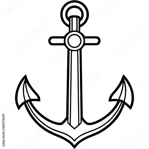 Classic nautical anchor symbol conveying maritime adventure, stability, and sea exploration for travel and adventure brands