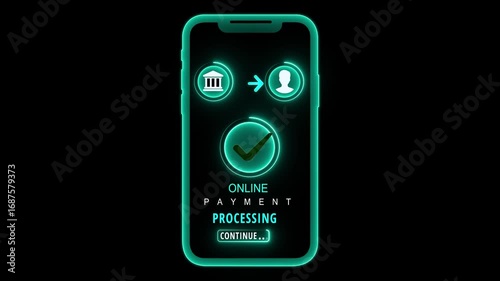Declined Payment Alert concept on the transparent background. Transaction Failure with Red Exclamation Icon. Emphasizing Financial Security and Technology . 4k animated payment process fail .