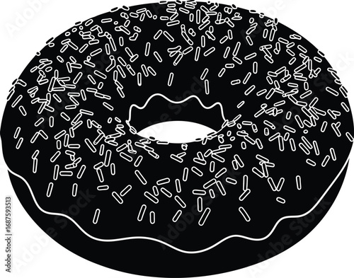 A chocolate donut with sprinkles isolated on white background is a sweet treat for any time of day