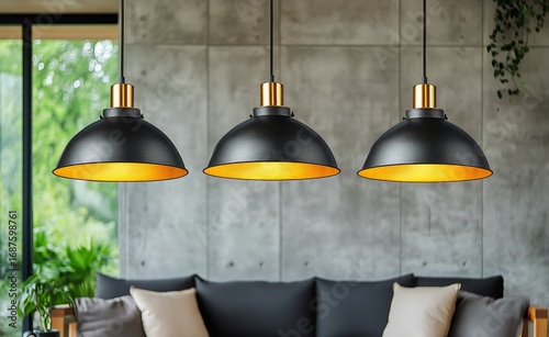Stylish Pendant Lights Illuminate Modern Living Room With Elegant Design