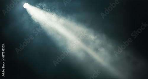 Dramatic Light Beams Illuminating a Dark Space Creating an Atmospheric Effect...