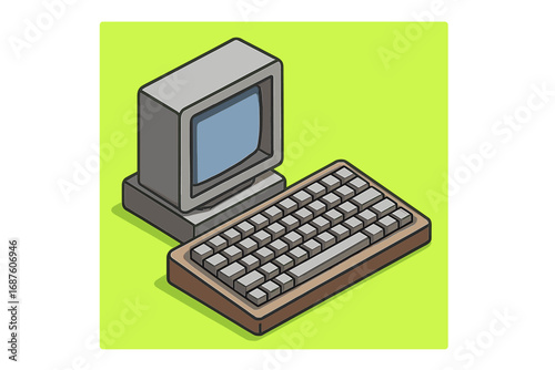 A Hip-Hop Music Beatmaking Icon is depicted in an isometric vector illustration, specifically a Sampler Drum Machine
