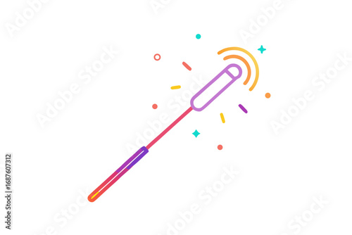 music conductor baton glowing with minimal motion stroke design
