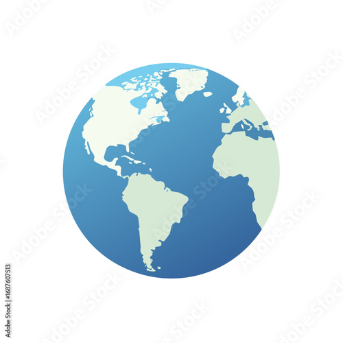 Abstract World Globe Illustration Showing Continents and Oceans for Geography and Global Studies