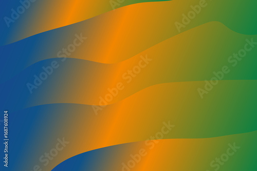 Blue orange green gradient abstract waves background