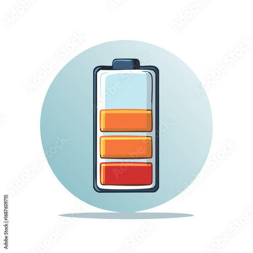 Battery Indicator Low Charge Energy Supply Full Symbol Vector Graphic