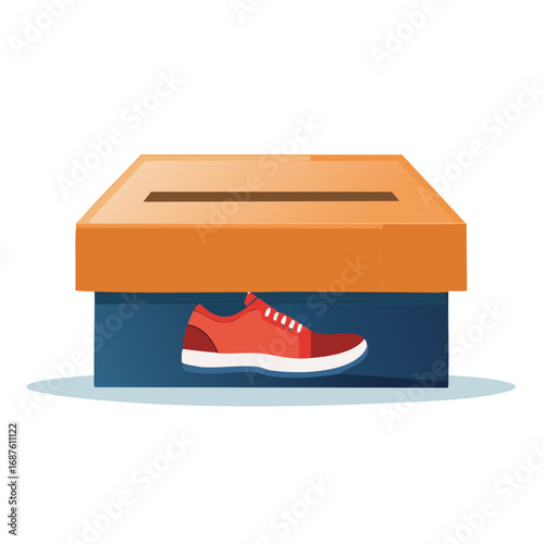 Shoebox with a red sneaker illustration and a top slot for suggestions or voting