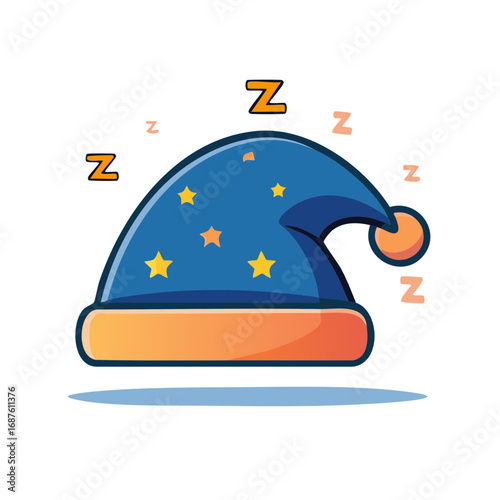 Dreamy blue sleep cap with stars and 'Z' symbols for slumber