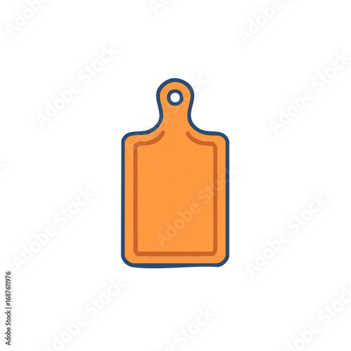 Wooden cutting board illustration for food preparation tasks in the kitchen or restaurant
