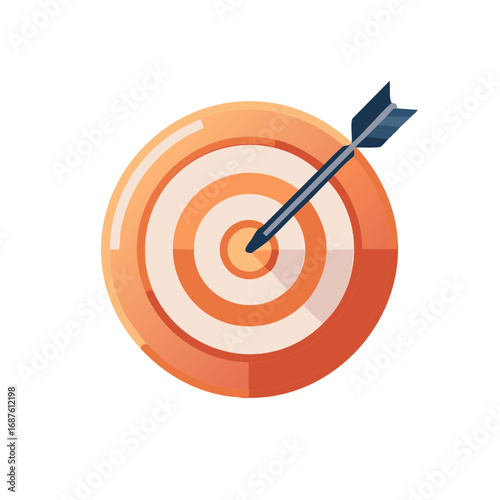 Arrow hitting the bullseye of a target, concept for success and accuracy