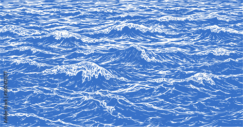 Illustration of Waves on Sea, Ocean and Lake Water Surface Texture, water vector