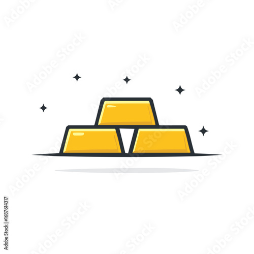 Stylized Stack of Golden Bars Symbolizing Wealth Prosperity and Financial Success