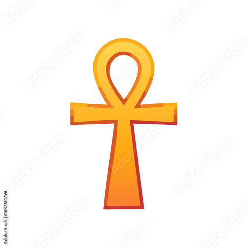 Golden Ankh Symbol of Life Ancient Egyptian Hieroglyph
