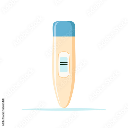 Positive Pregnancy Test Stick Showing Two Lines Vector Illustration