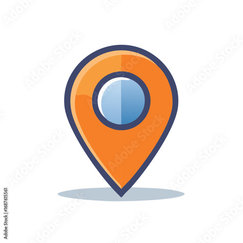 Orange Location Pin Icon for Maps or Navigation Finding Places Isolated on White Free Download Orange Location Pin Icon for Maps or Navigation Finding Places Isolated on White - GFXLoad