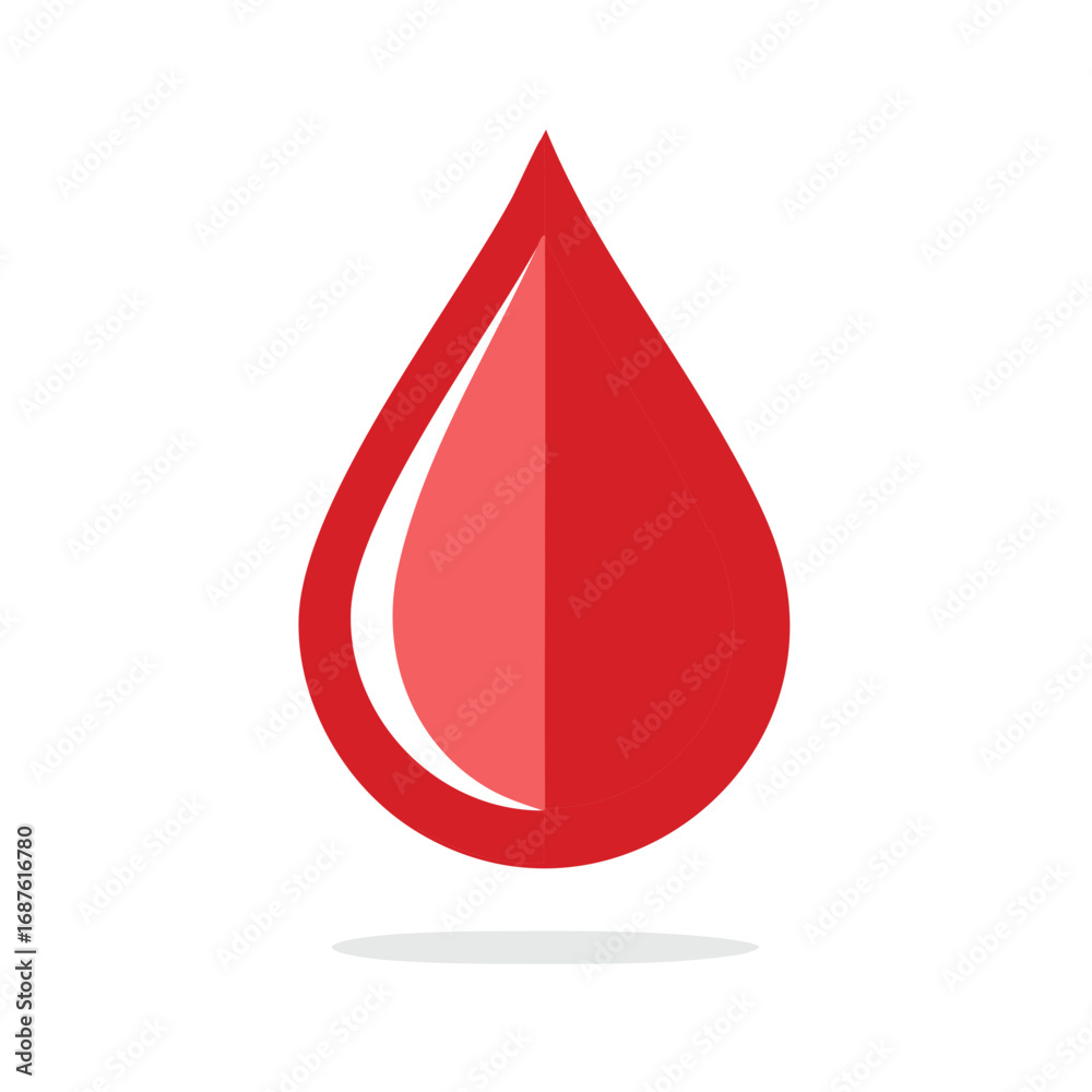 Fototapeta premium Red Blood Drop Symbol Representing Life Fluid and Healthcare