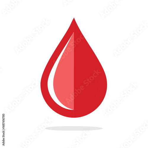 Red Blood Drop Symbol Representing Life Fluid and Healthcare