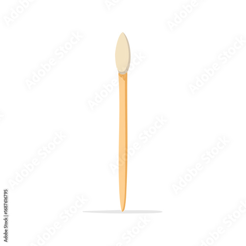 Illustration of a single makeup applicator brush with a rounded tip