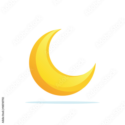 Free Download Bright Yellow Crescent Moon Illustration Celestial Body Lunar Phase Symbol - GFXLoad
