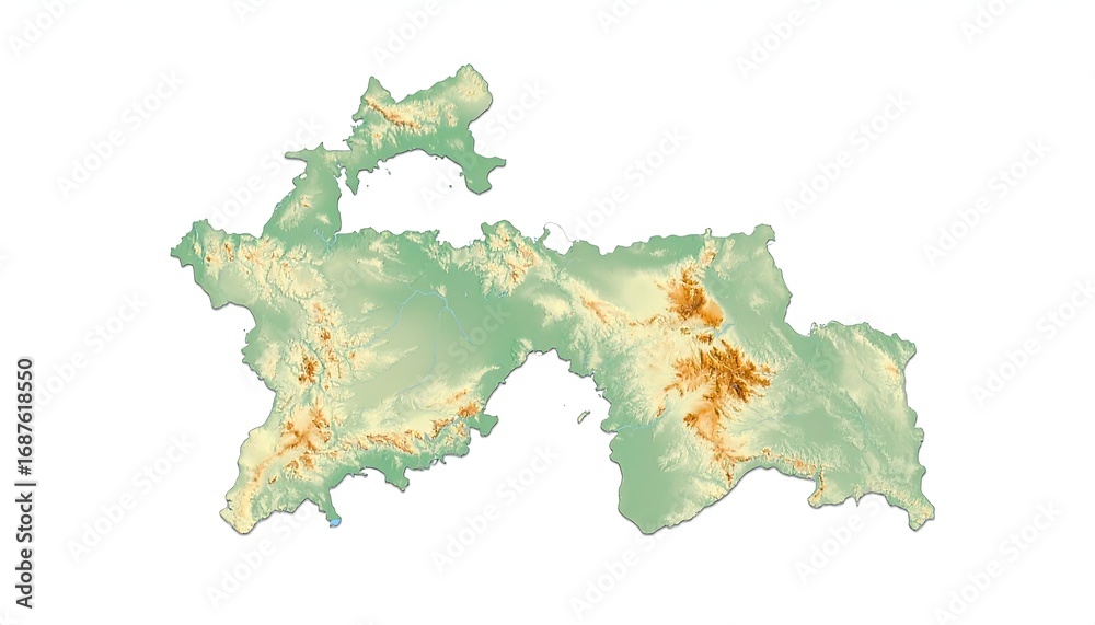 Naklejka premium Topographic map of a peninsula