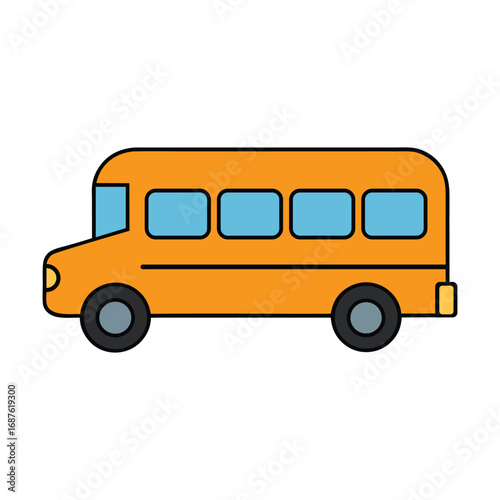Simple Toy School Bus White Background Vector Illustration