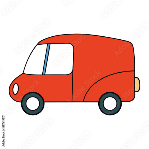 Simple Toy Three Wheeler Car White Background Vector Art