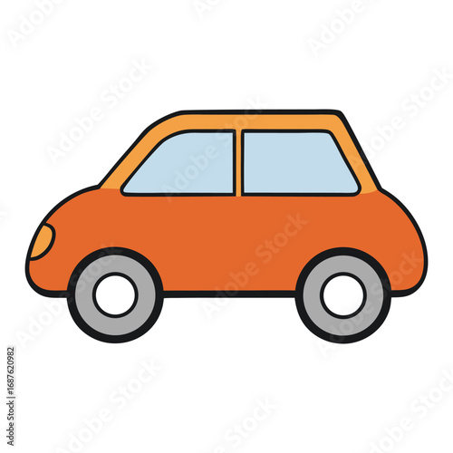 Simple Toy Electric Car White Background Vector