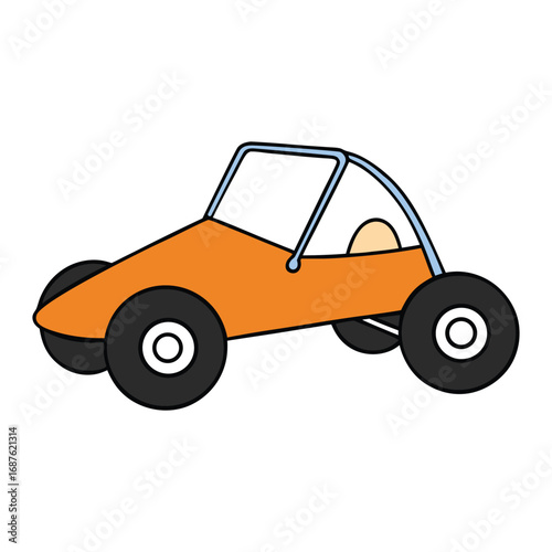 Simple Toy Dune Buggy White Background Vector Illustration