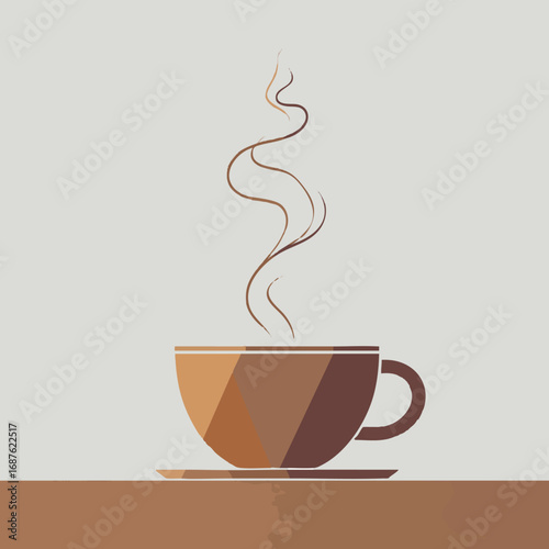 Minimalist Coffee Cup Vector: Elegant Morning Café Illustration