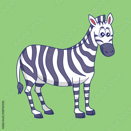 Cartoon Zebra Vector - Cute Zebra Clip Art -  Safari Animal Illustration - Nursery Wall Decor - Kids