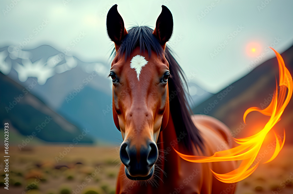 Obraz premium Fantasy Horse with Fire
