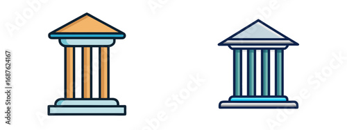 Two iconic pillars representing ancient architecture, symbolizing tradition and stability in design concepts