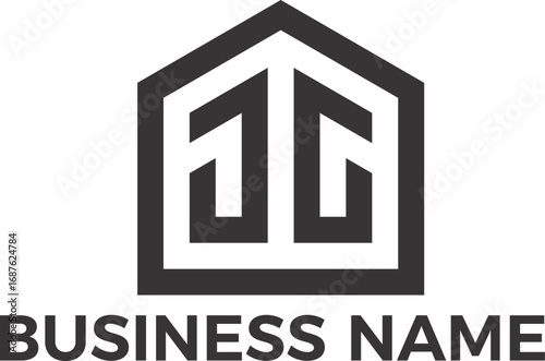 Real Estate property house interior design minimalist logo design in editable vector file and PNG Transparent file 