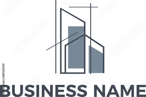 Real Estate property house interior design minimalist logo design in editable vector file and PNG Transparent file 
