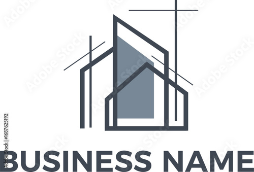 Real Estate property house interior design minimalist logo design in editable vector file and PNG Transparent file 