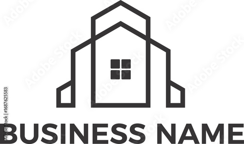 Real Estate property house interior design minimalist logo design in editable vector file and PNG Transparent file 