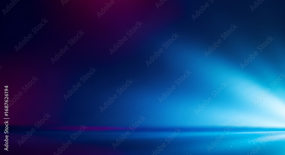 Fototapeta premium Blue Abstract Light Beam Background Stage Surface