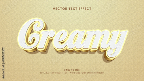 editable text effect creamy 3d style premium vector