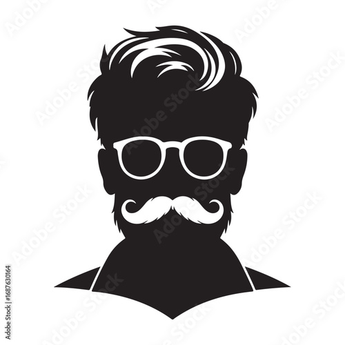 man mustaches vector sketch art silhouette idea illustration