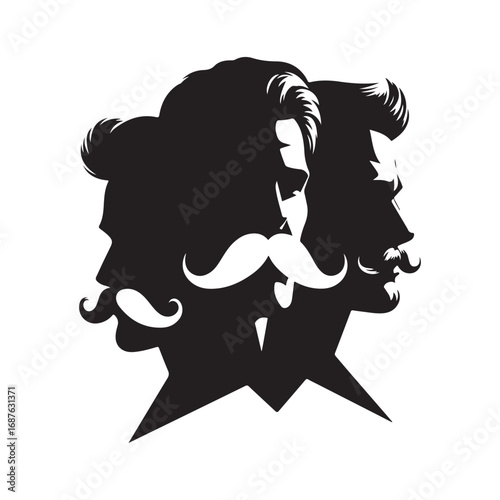 man mustaches vector sketch art silhouette idea illustration