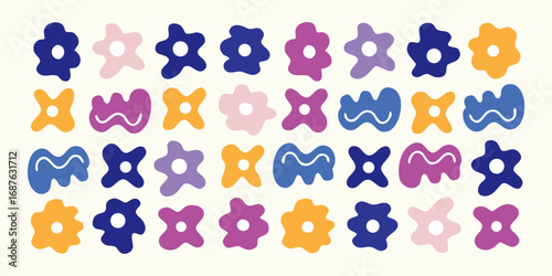 Wallpaper Mural Abstract Organic Shapes in Repeating Pattern on Cream Background vector illustration Torontodigital.ca