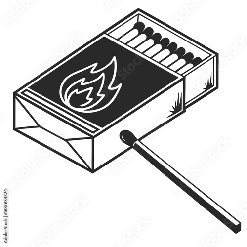 illustration of a match in a box