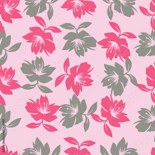 Vintage seamless floral pattern. Liberty style background of small pastel colorful flowers. Small flowers scattered over a white background. Stock vector for printing on surfaces