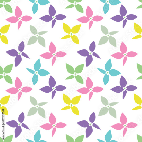 Vintage seamless floral pattern. Liberty style background of small pastel colorful flowers. Small flowers scattered over a white background. Stock vector for printing on surfaces