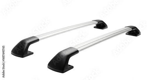 Silver and Black Car Roof Rack System.