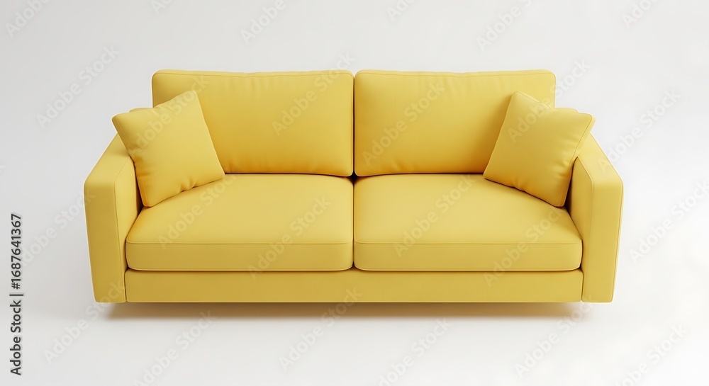 Fototapeta premium Yellow Sofa with Modern Furniture.