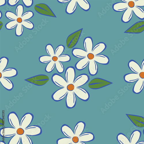 Vintage seamless floral pattern. Liberty style background of small pastel colorful flowers. Small flowers scattered over a white background. Stock vector for printing on surfaces