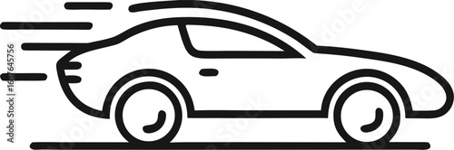 Fast car outline  icon vector on white background